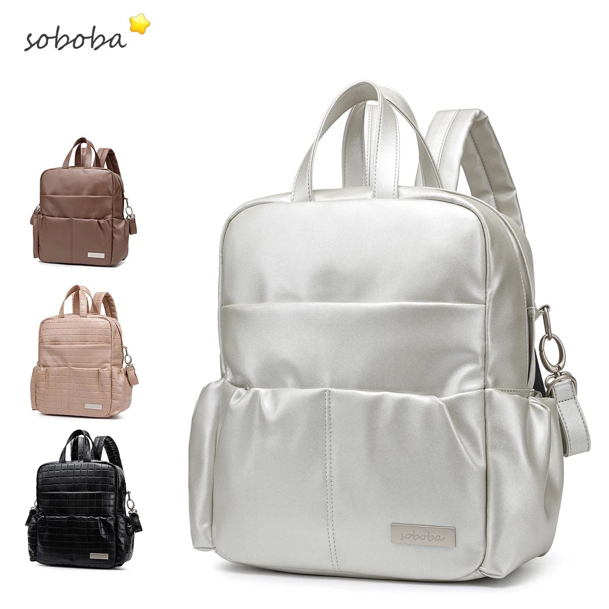 Soboba PU Leather Diaper Bag