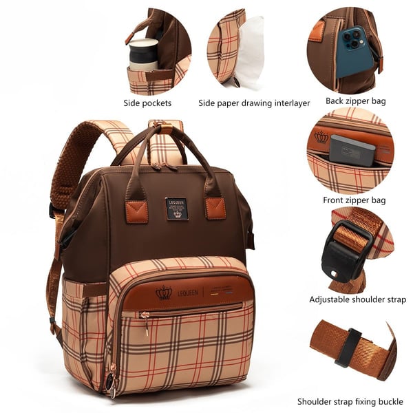Custom LEQUEEN Brand Diaper Backpack Large Capacity Maternity Nappy Bag for Baby Essentials - Image 4