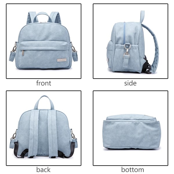 Custom Soboba PU Leather Nappy Bag Solid Fashion Baby Backpack - Image 8