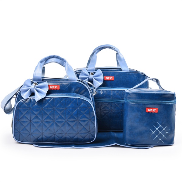 Wholesale PU Leather Bow-knot Diaper Bag