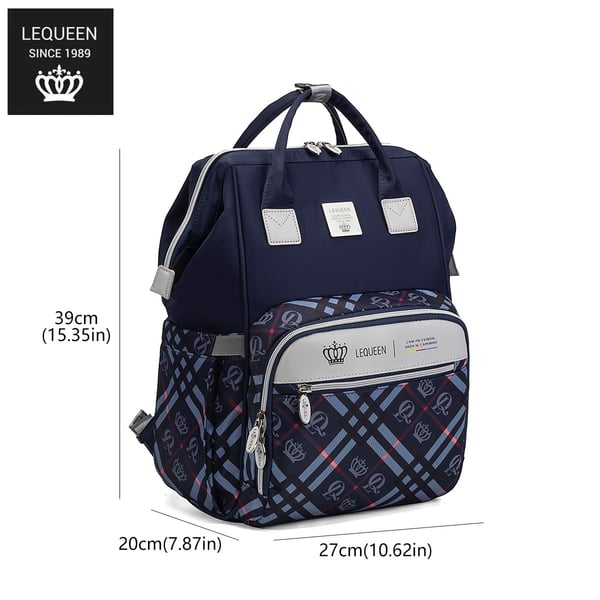 Custom LEQUEEN Twill Diaper Bag for Baby Essentials with Stylish Crown - print Design - Image 9