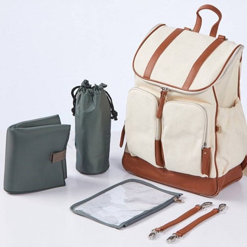 Custom Canvas Backpack Large Capacity Diaper Bag Supplier