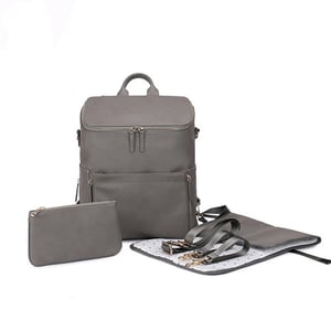 Custom 4PCS PU diaper backpack with Dot Lining Bag Supplier
