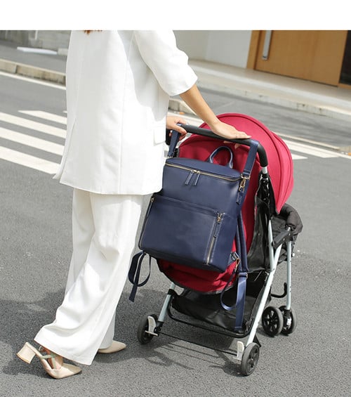 pu diaper backpack with coin pouch