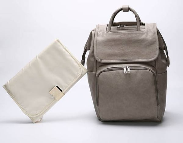 PU leather maternity bag backpack with changing pad customize logo 4 PU leather maternity bag backpack with changing pad customize logo - Image 3