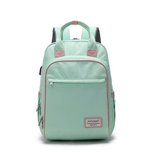 Custom USB Green Backpack Diaper Bag Manufacturer