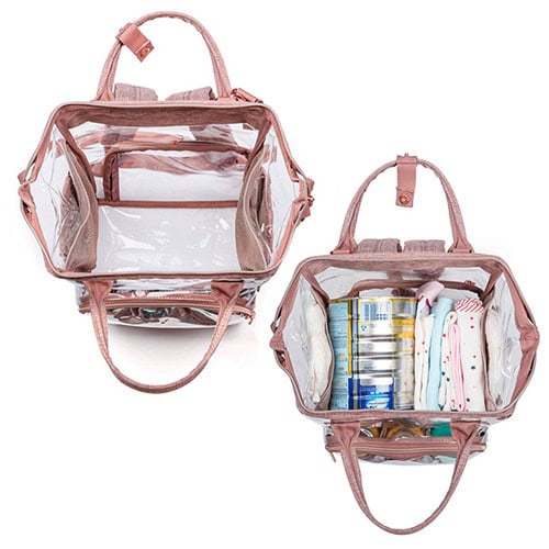 Custom pink Oxford Patchwork PVC Diaper Bag with