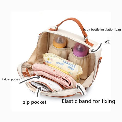 pink Oxford Tote Diaper Bag with Cart hook
