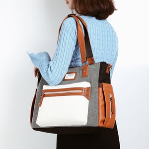 New Canvas Diaper Tote Color - Block Fashion Nappy Bag