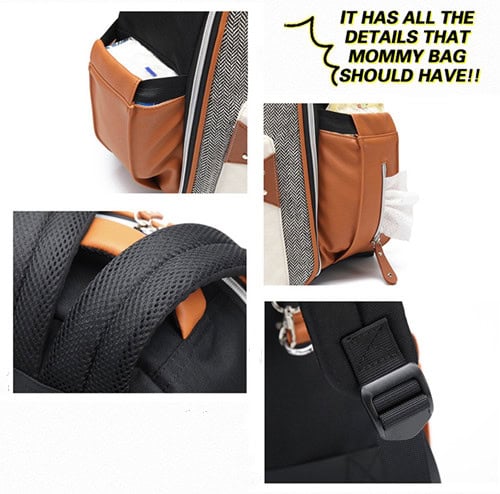 New Canvas Diaper Bag Color - Block Fashion Nappy Bag 8 202306270651274 2