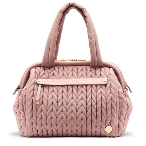 Pink Nylon Braid Embroidery Tote