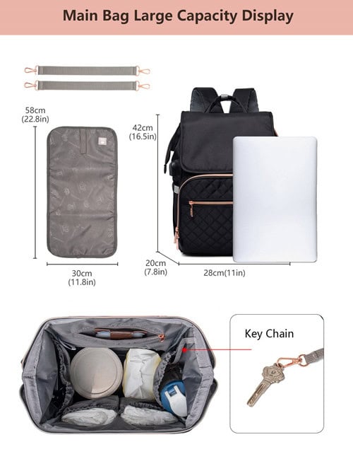 LEQUEEN custom high quality multifunction waterproof diaper backpack bags for traveling