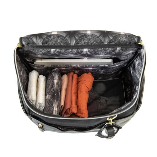 Custom Petunia Tempo Backpack Diaper Bag in Twilight Black 7 Custom pu baby diaper travel bag organizer diaper supplier
