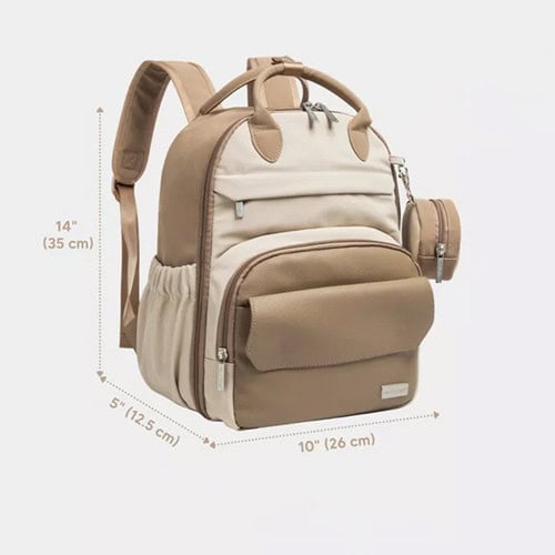 Khaki PU Leather Diaper Backpack manufacturer