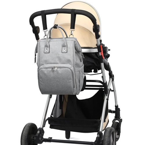 Gray Oxford diaper backpack with diaper pad factory