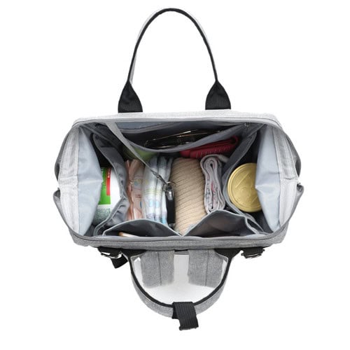 Gray Oxford diaper backpack with diaper pad factory