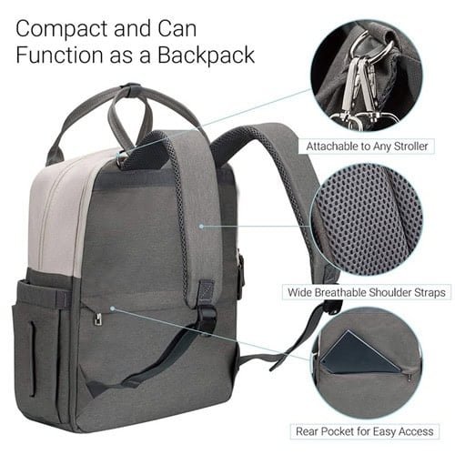 Maternity Travel Bag Oxford Mommy Bag with Bottle Bag 10 Rice gray oxford cloth mommy bag with bottle bag dealers