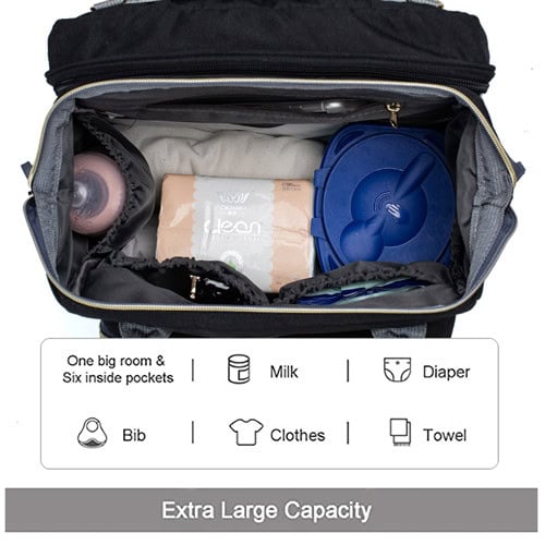 NEW LEQUEEN Bag Bed Portable Foldable Baby Crib Bag Supplier 12 LEQUEEN Oxford diaper bag backpack with changing station bed supplier