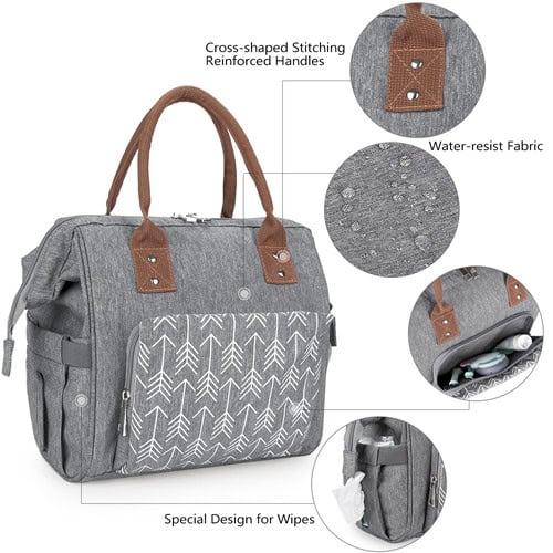 Oxford Lunch Bag Arrow Print Insulated Breast Milk Carrier 11 Black Oxford Arrow Print Insulated Breast Milk Carrier