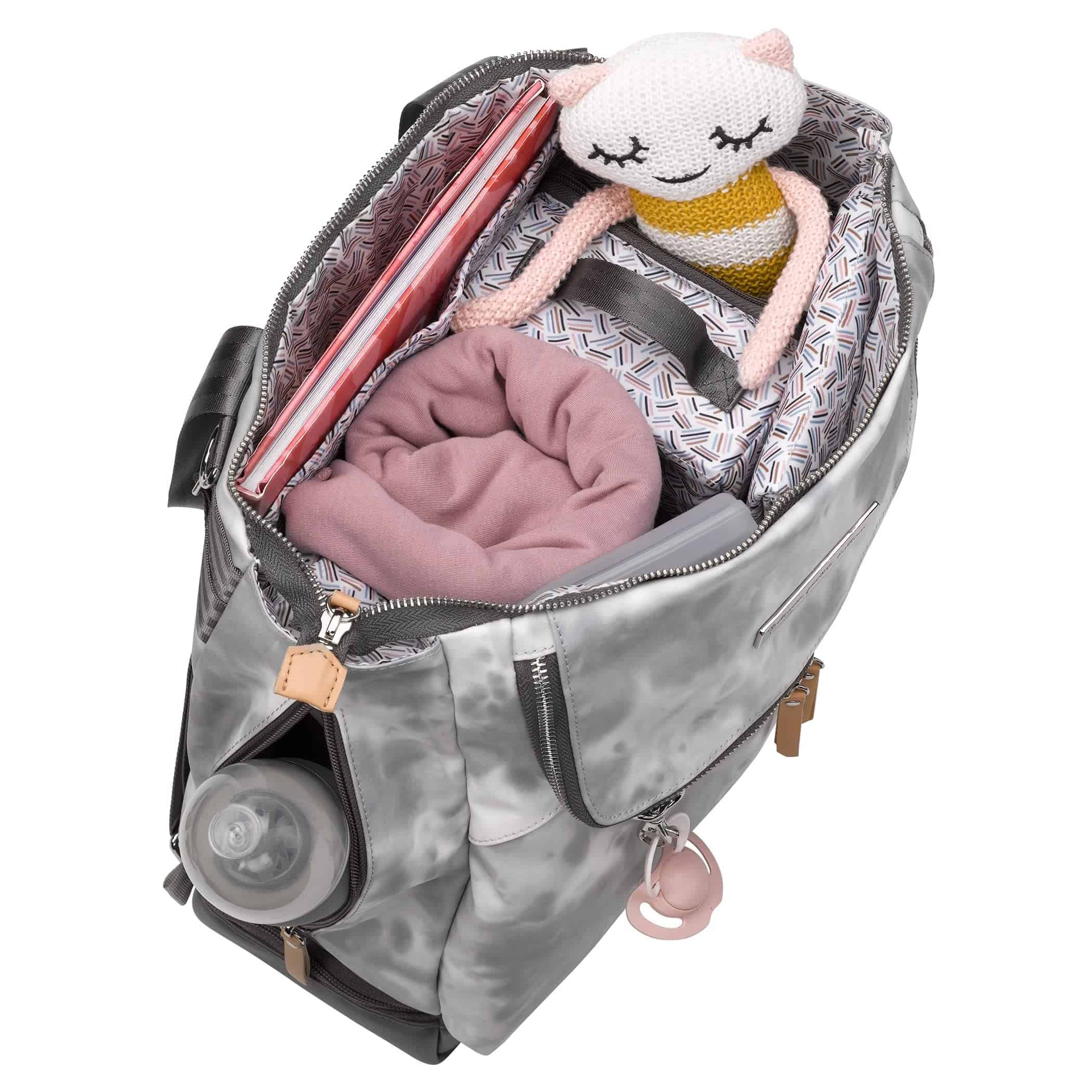 Double-layer tote Diaper Bag Pivot Pack Smoke Swirl Tie-Dye 6 pu waterproof Handheld Diaper bag producer