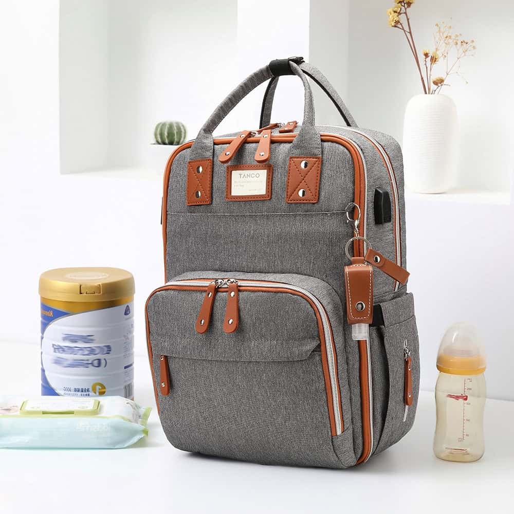 Grey Oxford fabric Diaper Bag and Changing Pad Manufacturer