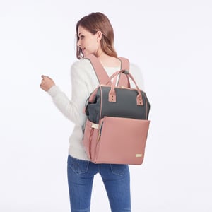 Lequeen USB Diaper Backpack with Rear Anti-theft Pocket Design