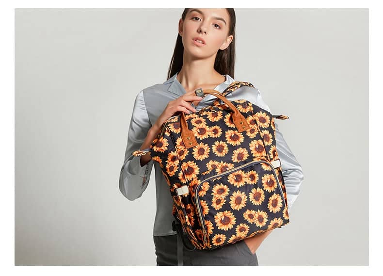 LEQUEEN Fashionable Printed Diaper Backpack Mommy Bag Factory 10 Cow stripe Oxford cloth printed diaper bag backpack Factory