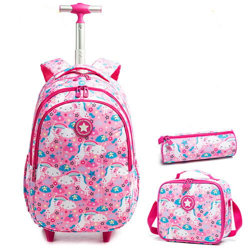 Cartoon Rolling Schoolbag Student 3-in-1 trolley-backpack