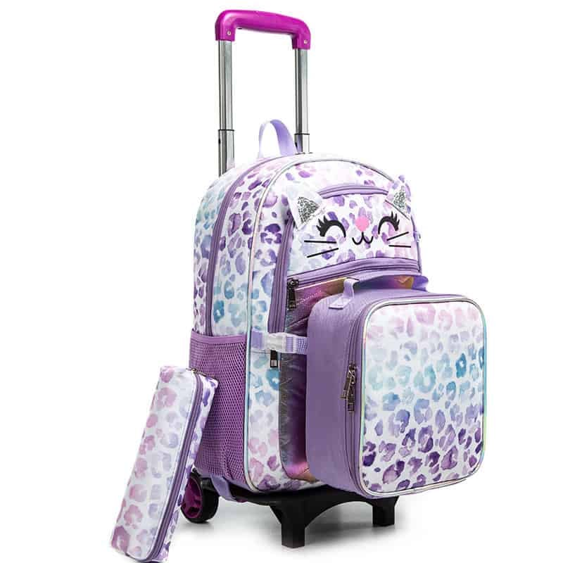 Detachable Trolley Schoolbag 3PCS PU Student Backpack