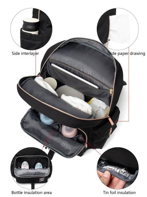 Lequeen Black Diaper Backpack Chinese Bag Suppliers 12 Dark Colored