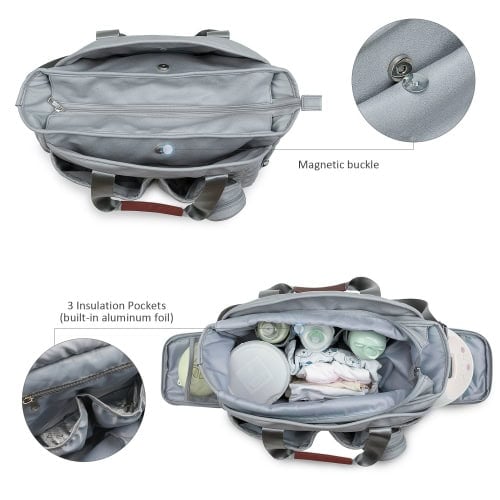Breast Pump Bag Large Capacity Travel Multifunctional Bag 12 Light Colored