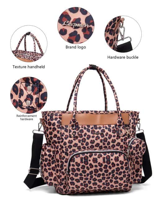 Lequeen Leopard Print Tote Bag Maternity Bag Wholesale 13 Dark Colored