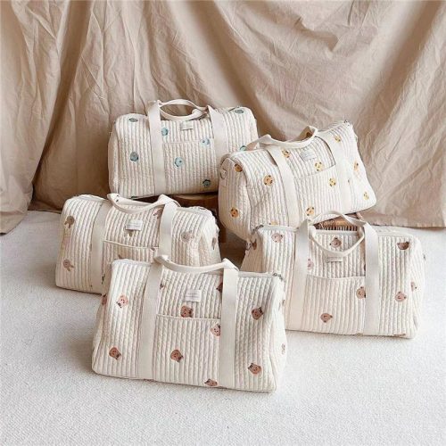 Cotton Bear Embroidery Bag Large Capacity Tote Bag Wholesale