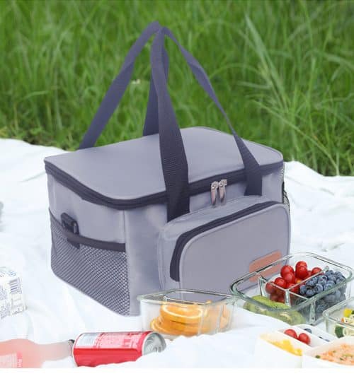 Oxford Lunch Bag Double - Layer Foil Insulated Cooler Bag 10 Cool Bag
