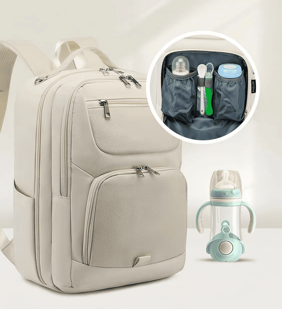 mommy bag with milk storage space
