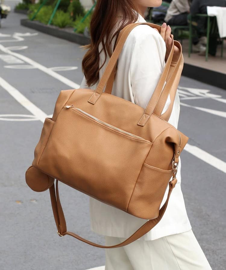 Multi-Functional Travel PU Diaper Tote Bag Fashion Bag 