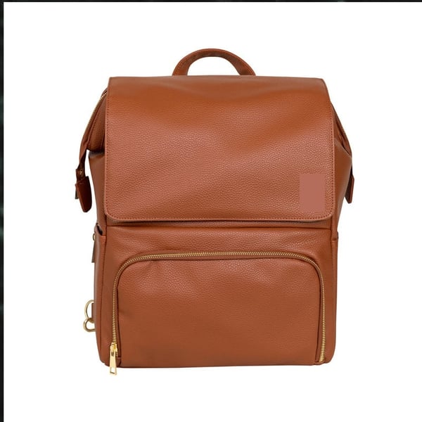 Black PU Diaper Backpack Capacious Multi-Compartment Bag 7 Black PU Diaper Backpack Capacious Multi-Compartment Bag - Image 6