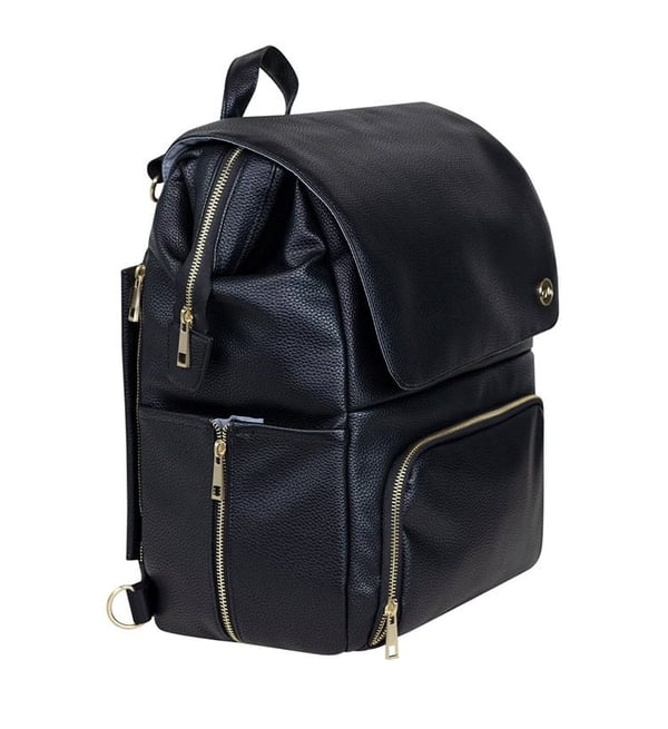 Black PU Diaper Backpack Capacious Multi-Compartment Bag 5 Black PU Diaper Backpack Capacious Multi-Compartment Bag - Image 4
