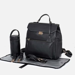 Custom PU Leather Diaper Bag Set Mommy Diaper Backpack