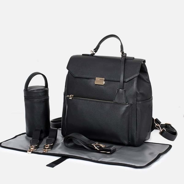 Custom PU Leather Diaper Bag Set Mommy Diaper Backpack 7 Custom PU Leather Diaper Bag Set Mommy Diaper Backpack - Image 6