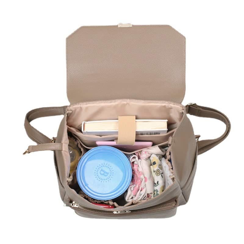 Custom PU Leather Diaper Bag Set Mommy Diaper Backpack 8 Custom PU Leather Diaper Bag Set Mommy Diaper Backpack