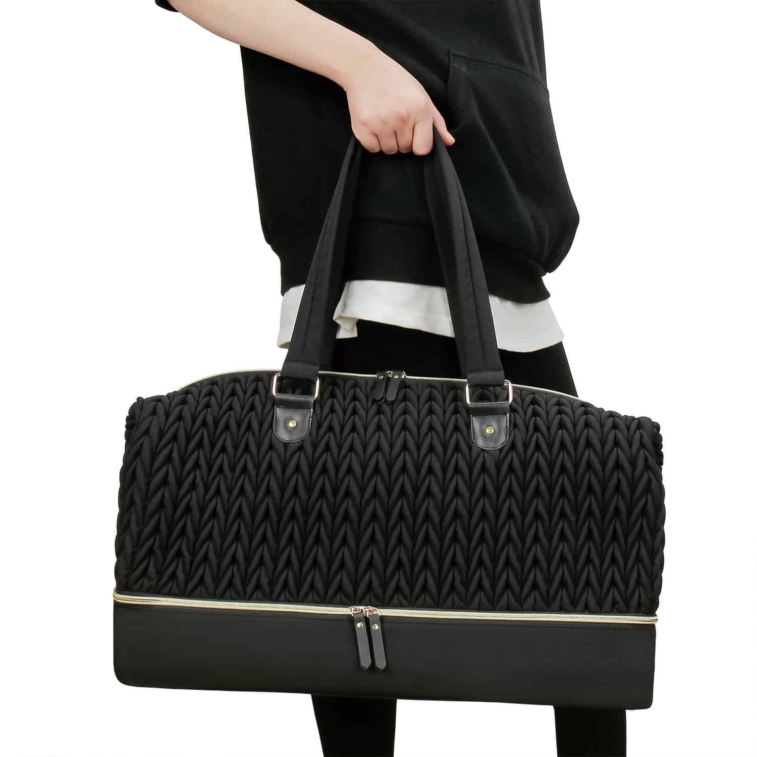 Quilted travel large capacity double layer diaper bag