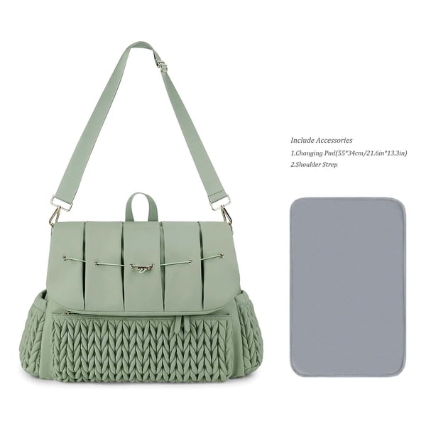 Macaron Quilted Diaper Backpack Stylish & Versatile Mom Bag 7 Macaron Quilted Diaper Backpack Stylish & Versatile Mom Bag - Image 6