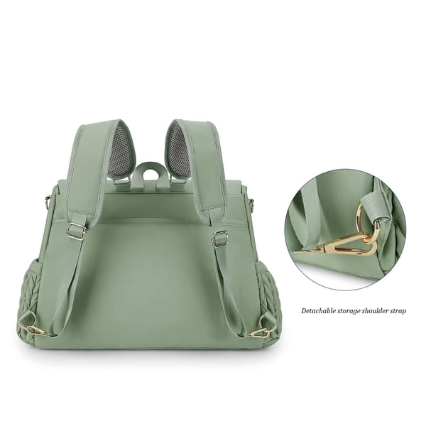 Macaron Quilted Diaper Backpack Stylish & Versatile Mom Bag 5 Macaron Quilted Diaper Backpack Stylish & Versatile Mom Bag - Image 4