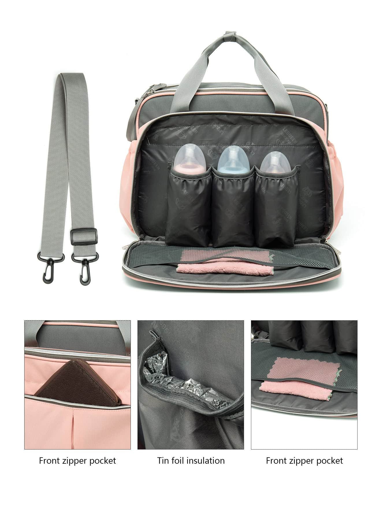 LEQUEEN Crossbody Tote nappy Bag Wholesaler 2-3 days dispatch 10 LEQUEEN Oxford Cloth Diaper Bag Large Mom Tote for Travel Outdoor