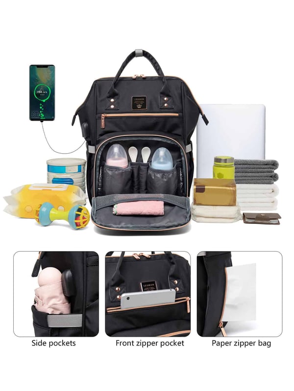 Baby Essentials Lequeen Diaper Backpack Waterproof Mom Bag 6 Baby Essentials Lequeen Diaper Backpack Waterproof Mom Bag - Image 5