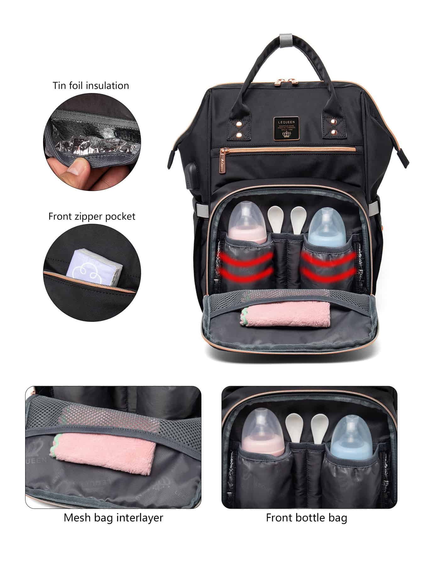 Baby Essentials Lequeen Diaper Backpack Waterproof Mom Bag 10 Lequeen Large Diaper Backpack Waterproof Mom Baby Travel Bag