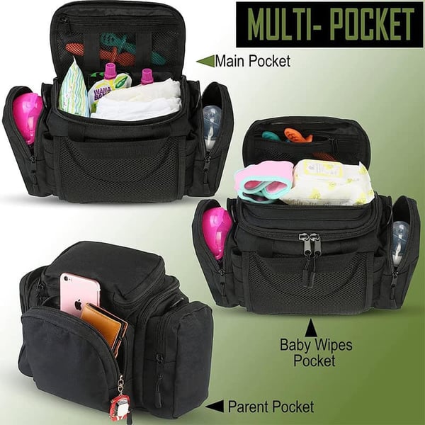 Waterproof Diaper Waist Bag Portable Stroller Nappy Bag 4 Waterproof Diaper Waist Bag Portable Stroller Nappy Bag - Image 3