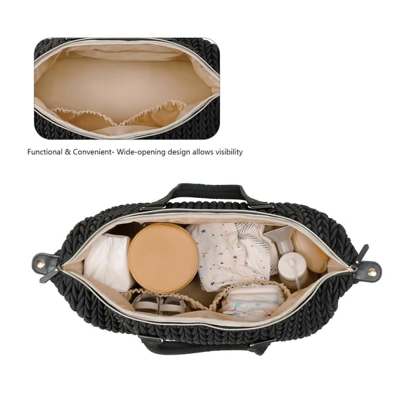 Quilted Double Layer Diaper Bag Travel Bag - Image 5