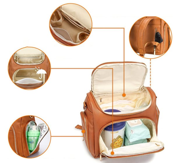 Custom PU Convertible Diaper Bag Women’s Backpack Supplier 8 Custom PU Convertible Diaper Bag Women’s Backpack Supplier - Image 7
